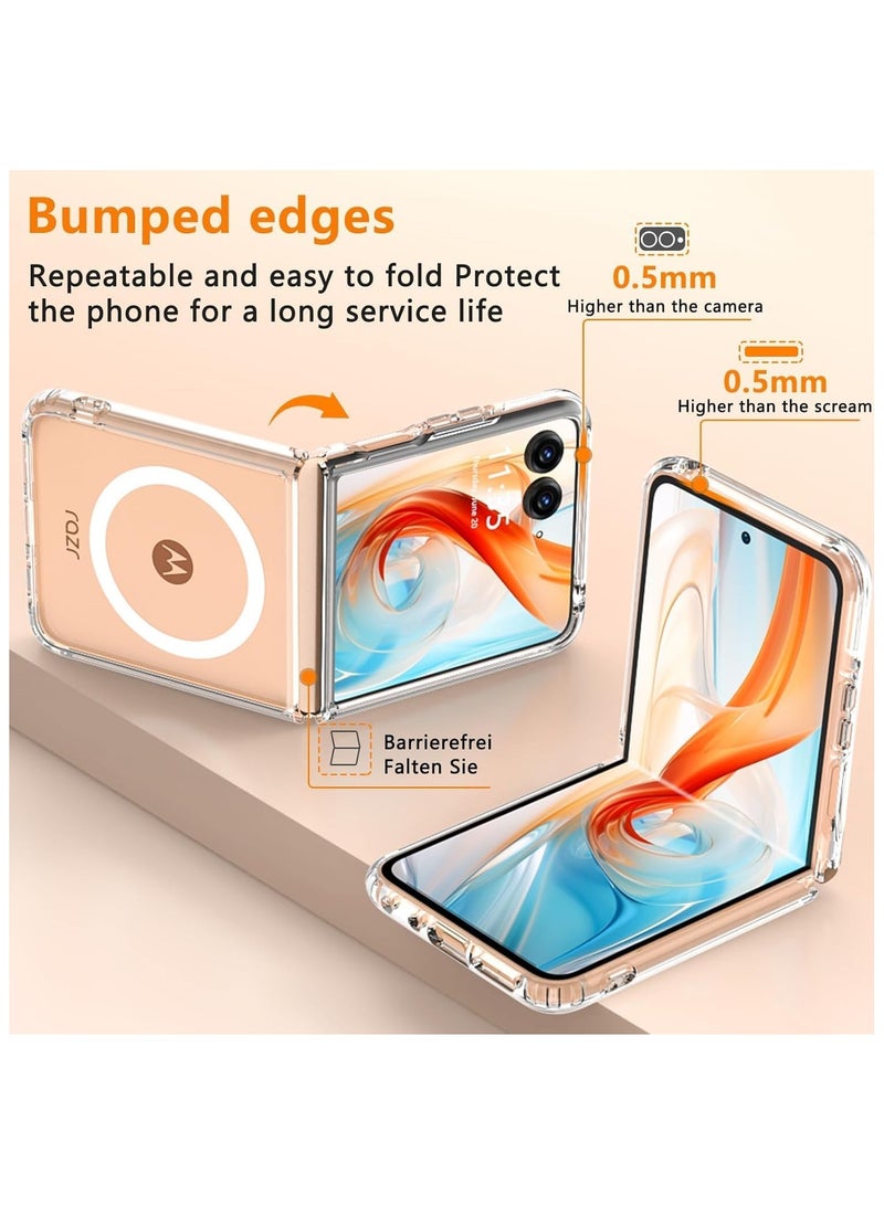 general Magnetic Case Compatible with Motorola Razr 50 Ultra, Transparent Hard PC Shockproof Yellowing Anti-Scratch Cover For Razr 50 Ultra - Image 5