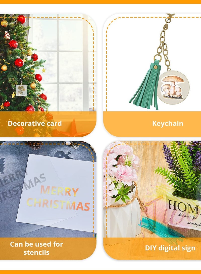 10 Pieces Polycarbonate Sheets Clear Plastic Sheet Thin Rigid Plastic Sheet Clear Polycarbonate Sheet Shatter Resistant Plastic Sheets for DIY Crafts Document Picture Frames, 8 x 10 x 0.02 Inch - Image 5