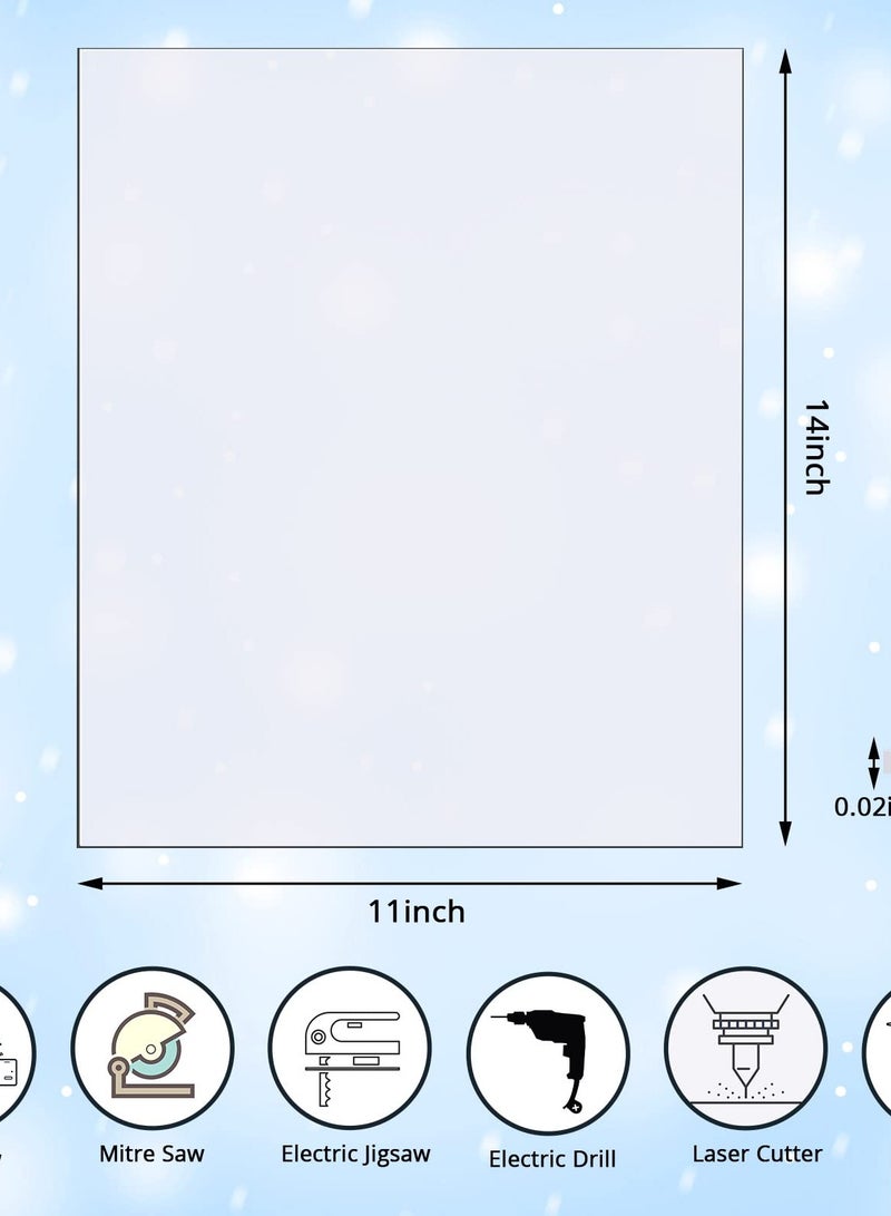 10 Pieces Polycarbonate Sheets Clear Plastic Sheet Thin Rigid Plastic Sheet Clear Polycarbonate Sheet Shatter Resistant Plastic Sheets for DIY Crafts Document Picture Frames, 8 x 10 x 0.02 Inch - Image 2