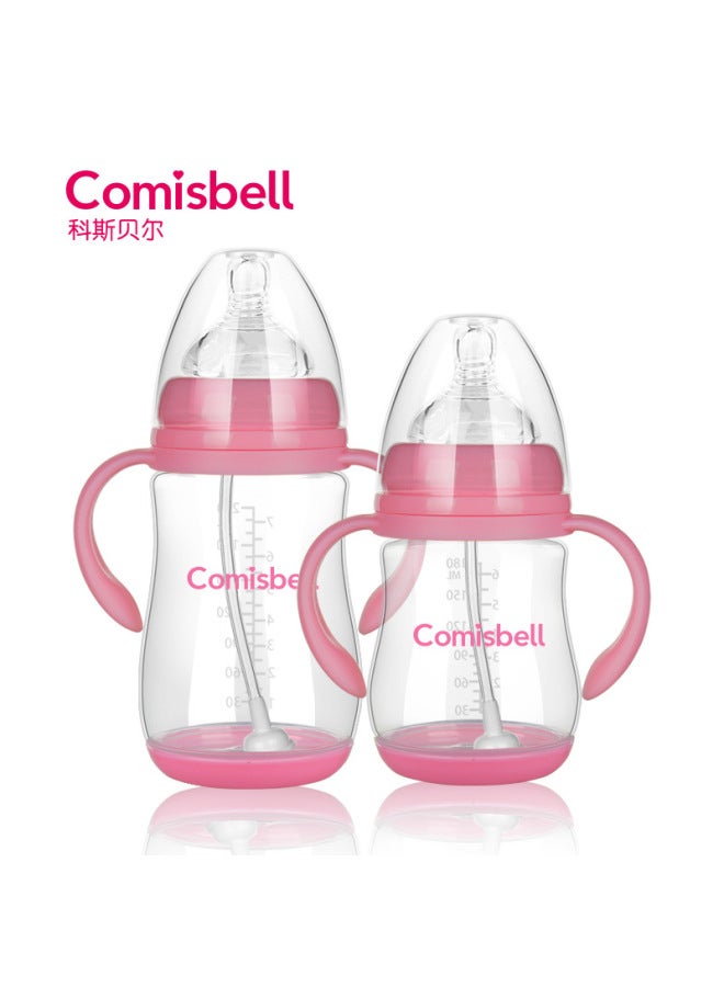 Baby Wide Diameter PP Bottle With Handle Straw Lid Anti-flatulence Brand Plastic Bottle Genuine Special Wholesale-Color:White-Capacity:180ml (cross Hole Universal) Color Box  - Image 5