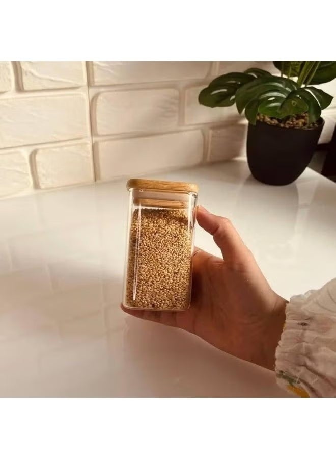 Set of 12 150ml glass storage jars with lids for storing spices, coffee, tea, cookies, nuts and seasonings. - Image 2