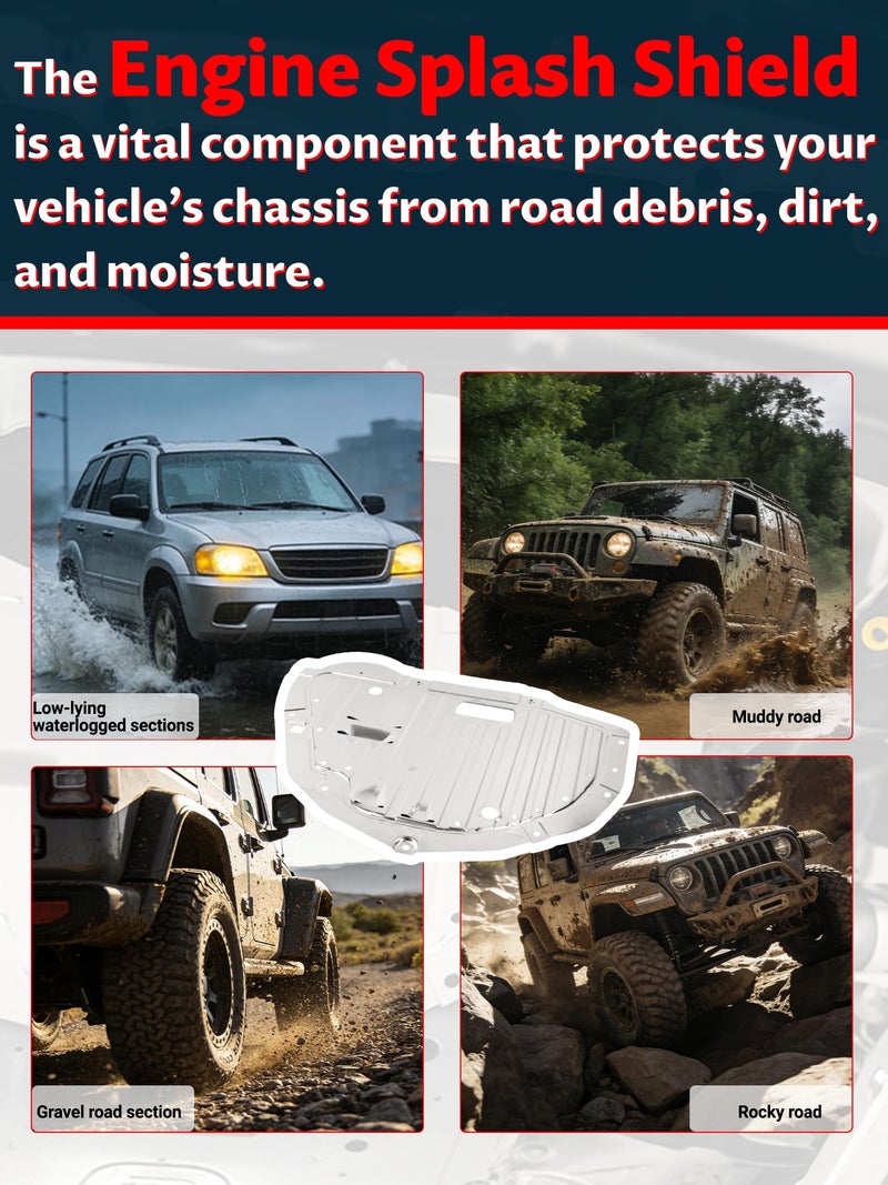 Ntoauto Engine Splash Shield Guard Compatible with CR-V CRV EX EX-L 1.5L 2017-2020, Under Car Splash Shield Lower Cover Board Replace #74112-TLA-A01 74112TLAA01 - Image 2