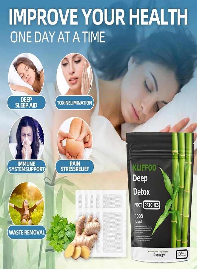 KLIFFOO Deep Cleansing Detox Foot Pads with Bamboo Vinegar and Ginger for Toxins Removal, Pain Relief, Better Sleep, Blood Circulation and Detoxification for Men and Women, Natural Acupoint Micro-Massage Technology (50) - Image 3