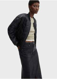 Knitted Puffer Bomber Jacket