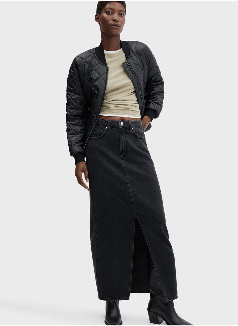 MANGO - Knitted Puffer Bomber Jacket - Image 1
