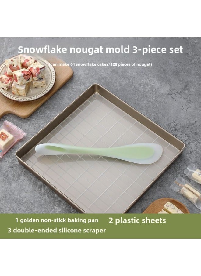 Generic - Snowflake Crisp Nougat Mold Plate Handmade Diy Suit Non-stick Cooling Shaping Square Plate Full Set Baking-Specifications: Special For Snowflake Crisp Nougat-Color:See Figure - Image 1