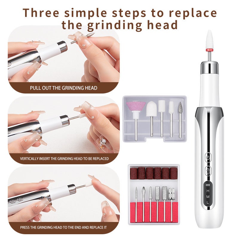 Best-Selling Electric Nail Grinder for Manicure, Cuticle Removal & Polishing with Three-Speed Dual-Direction Adjustment - Image 5