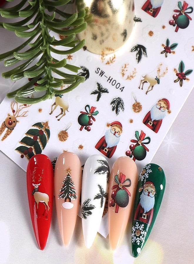 SWEET TREND Christmas Nail Art Stickers Set - 9 Sheets Santa Reindeer Snowman Gingerbread Snowflake Designs - Winter Self Adhesive Nail Decals DIY Manicure Decoration for Women Home or Salon - Image 5