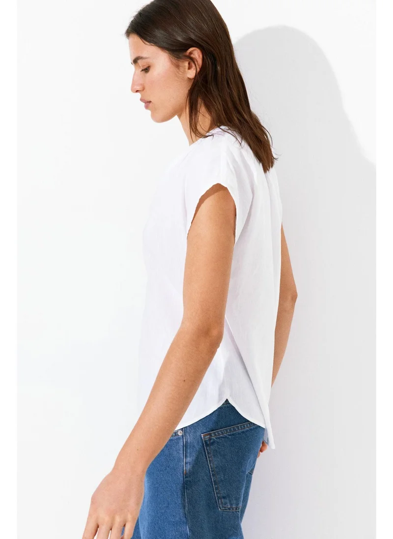 H&M Band-collar blouse