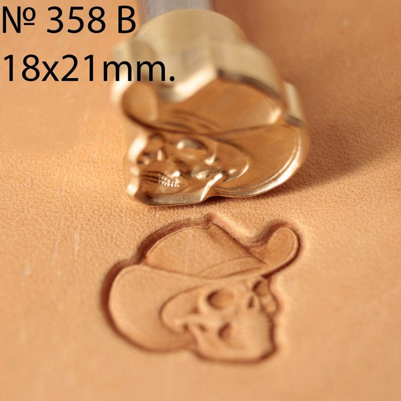 DandS ltd Leather Stamp Tool,Skull with Hat, Professional Steel Craft Tool for Leatherworking, Embossing, Carving & Stamping Leather Projects, Belts Wallets & DIY Projects Compatible with Mallet #358B - Image 3
