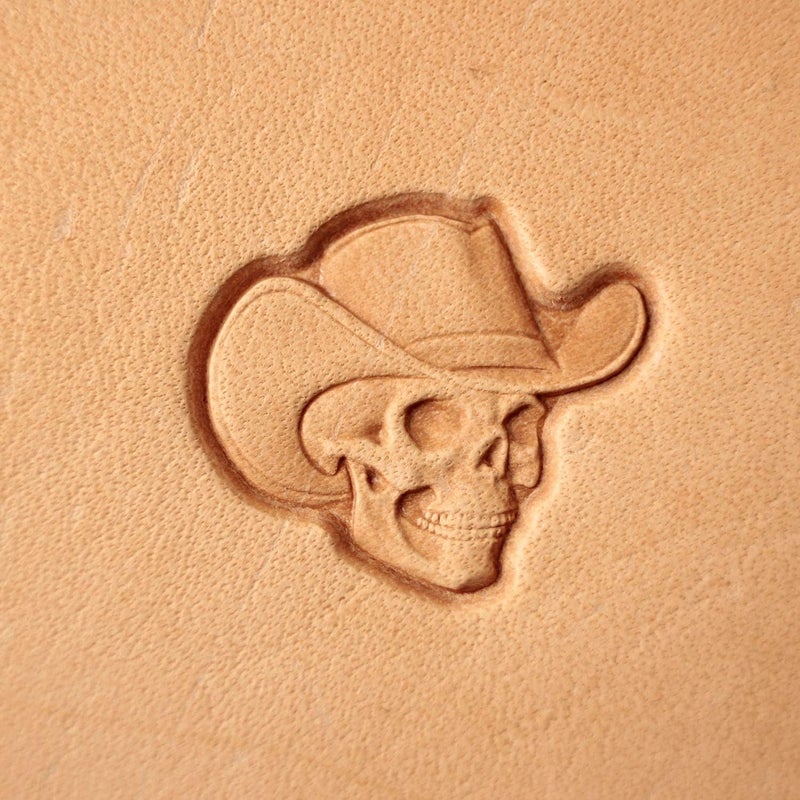 DandS ltd Leather Stamp Tool,Skull with Hat, Professional Steel Craft Tool for Leatherworking, Embossing, Carving & Stamping Leather Projects, Belts Wallets & DIY Projects Compatible with Mallet #358B - Image 2