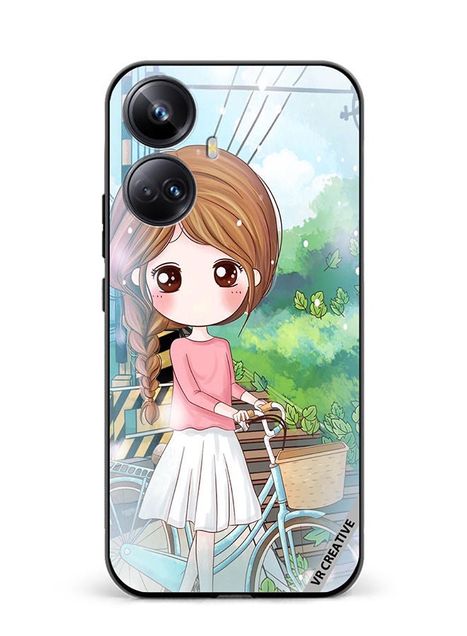 VR CREATIVE Protective Case Cover For Realme 10 Pro Plus Girl With Cycle Design Multicolour - Image 1
