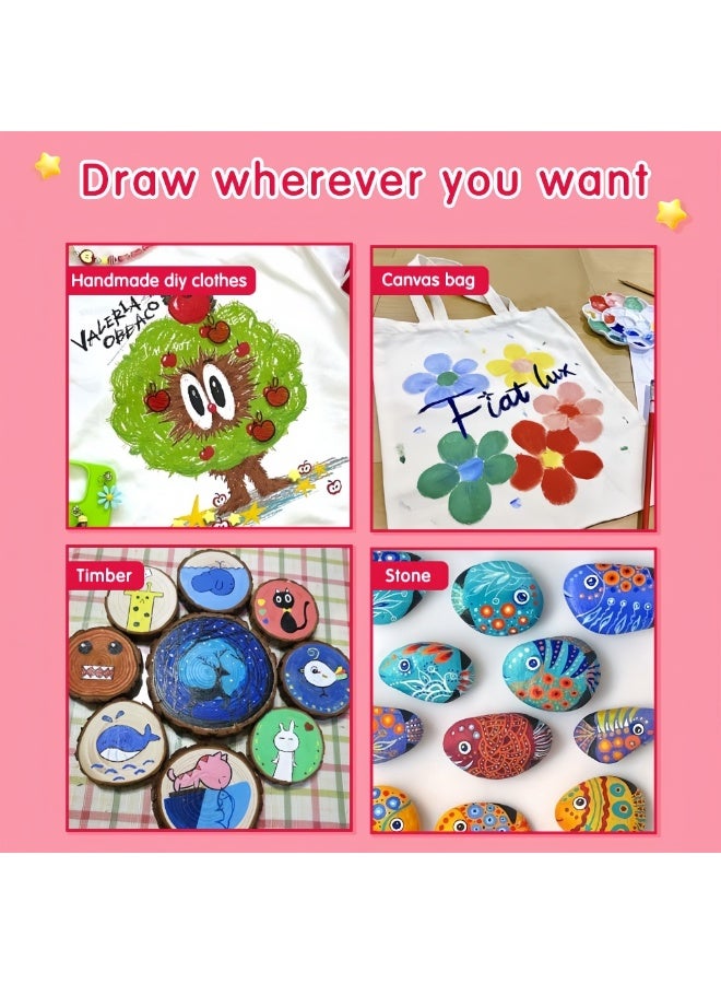 Keep Smiling Gouache Color Set - 12 Ml - 12 Colors &1 Brush - Image 2