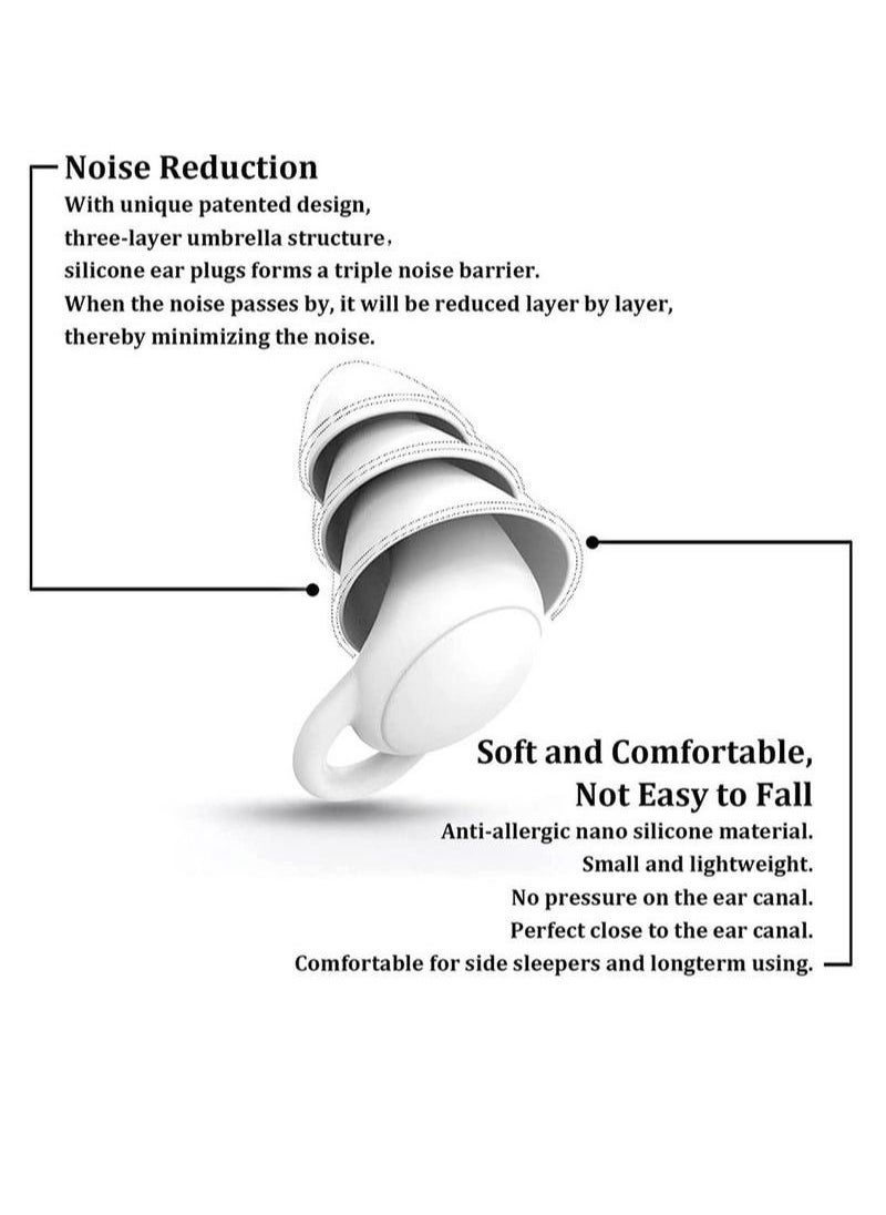 Generic - Silicone Ear Plugs for Sleeping Noise Cancelling, Soft Reusable Earplugs for Sleep, Ear Plug for Swimming Snoring Traveling Studying Working Mowing Loud Noise - Image 1