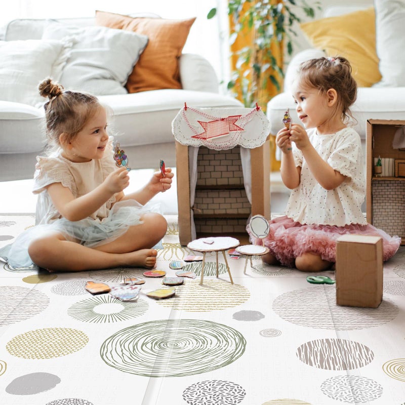 PIGLOG Extra Large Baby Play Mat 79x70, Foldable Baby Play Mat for Floor, Waterproof, Safe & Thick Playmats for Babies and Toddlers, Non-Slip Backing Safe for Crawling&Tummy Time, Indoor & Outdoor Use - Image 5