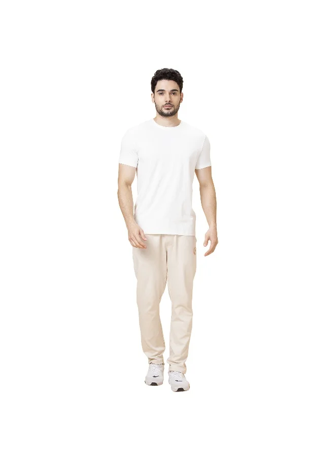 بيينغ هيومان Mens White Round Neck Short Sleeve T-Shirt