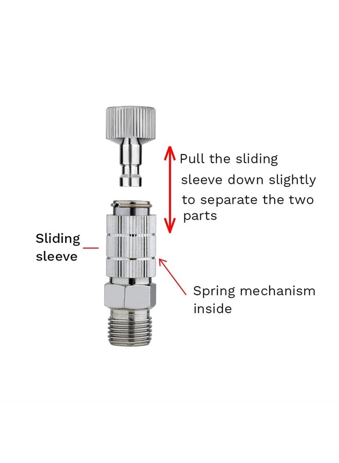 10-Piece Airbrush Kit - 6ft Nylon Braided Hose with Quick Release Coupler for Air Compressor - Image 3