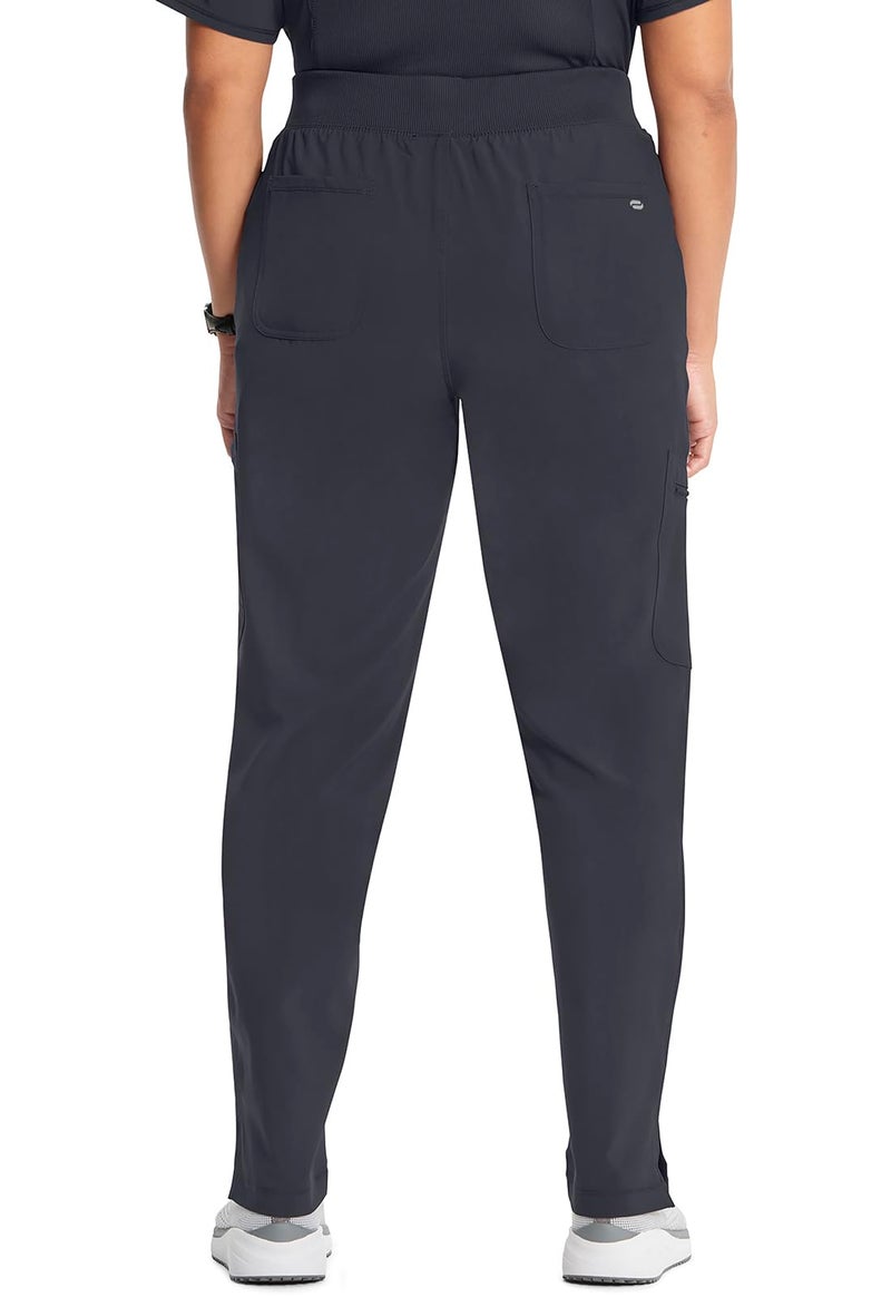 Infinity Cherokee Women's Scrub Pant Mid Rise Tapered Leg Pull-on Bottom with Moisture Wicking & 360° Stretch Fabric CK065A, M, Pewter - Image 2