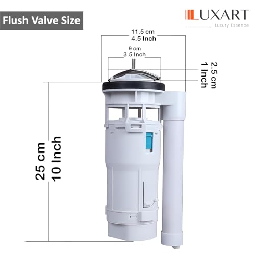 LUXART 10 Inch ABS Material Siphon – 25 CM Siphon Water Saving Dual Flush Valve,DIY Flush TanK Repair Kit Flush Tank Fittings For One Piece Western Toilet |Easy Install (1 Piece Set) - Image 3