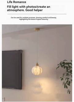 M MIAOYAN Guanpu original wood oriental flower art lamp French medieval style entrance hall hanging lamp bedroom bedside atmosphere lamp  - Image 2
