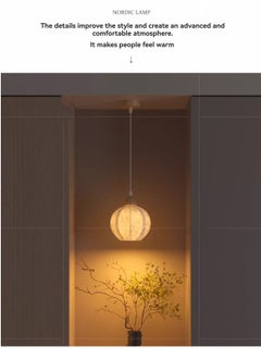 M MIAOYAN Guanpu original wood oriental flower art lamp French medieval style entrance hall hanging lamp bedroom bedside atmosphere lamp  - Image 4