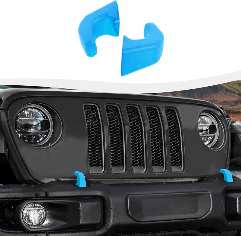 SQQP أغطية خطاف السحب SQQP 2 قطع تناسب جيب رانجلر JK JKU 2007-2018 / JL JLU & جيب غلادياتور JT ملحقات خارجية (أزرق فاتح) - Image 1