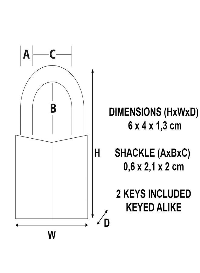 Master Lock V Line 40mm Key Type 3231 Brass Padlock Keyed Alike - Image 2