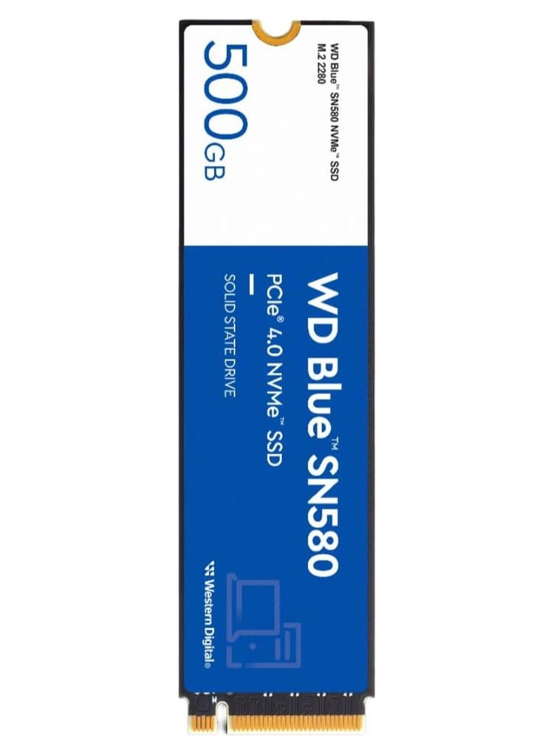 دبليو دي محرك الأقراص ذو الحالة الصلبة الداخلي ويسترن ديجيتال WD Blue SN580 NVMe SSD - Gen4 x4 PCIe 16 جيجابت/ثانية، M.2 2280، حتى 4000 ميجابايت/ثانية - Image 1
