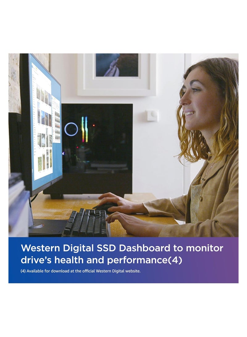 دبليو دي محرك الأقراص ذو الحالة الصلبة الداخلي ويسترن ديجيتال WD Blue SN580 NVMe SSD - Gen4 x4 PCIe 16 جيجابت/ثانية، M.2 2280، حتى 4000 ميجابايت/ثانية - Image 4