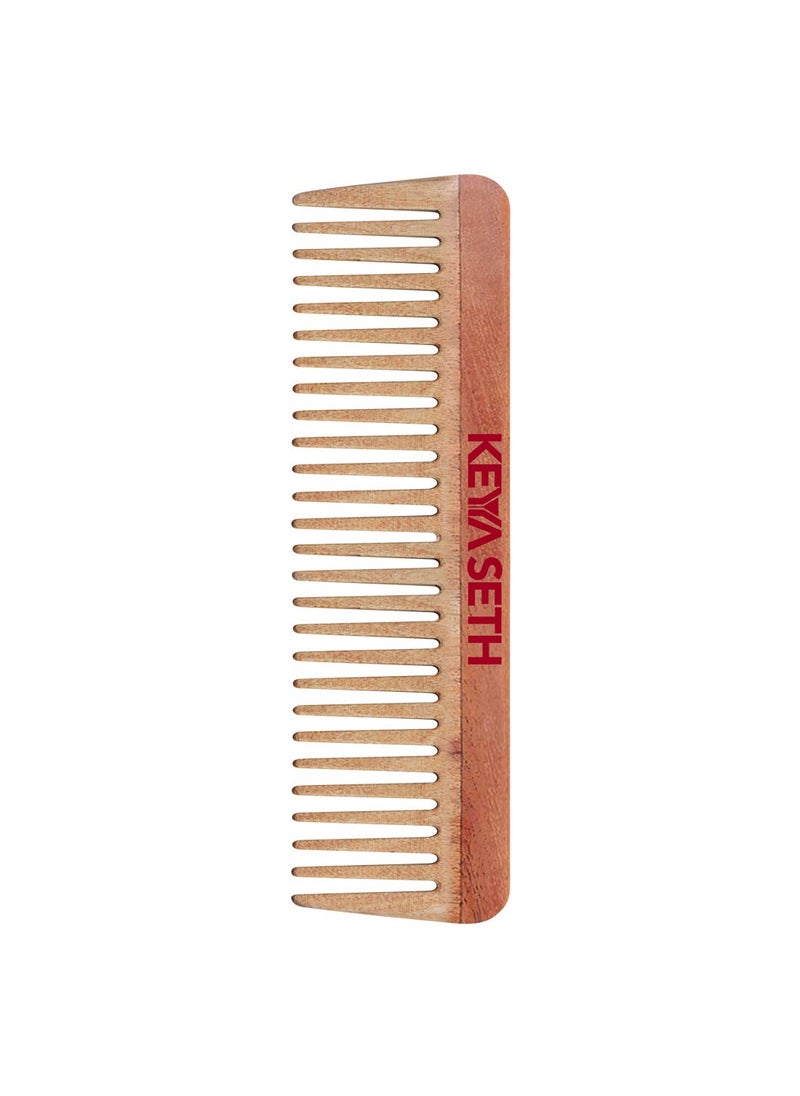 KEYA SETH AROMATHERAPY, DEVICE OF DROP Keya Seth Aromatherapy Neem Wooden Comb Wide Tooth for Hair Growth for Men  Women All Purpose Large Size Perfect Hair Setter  - Image 1