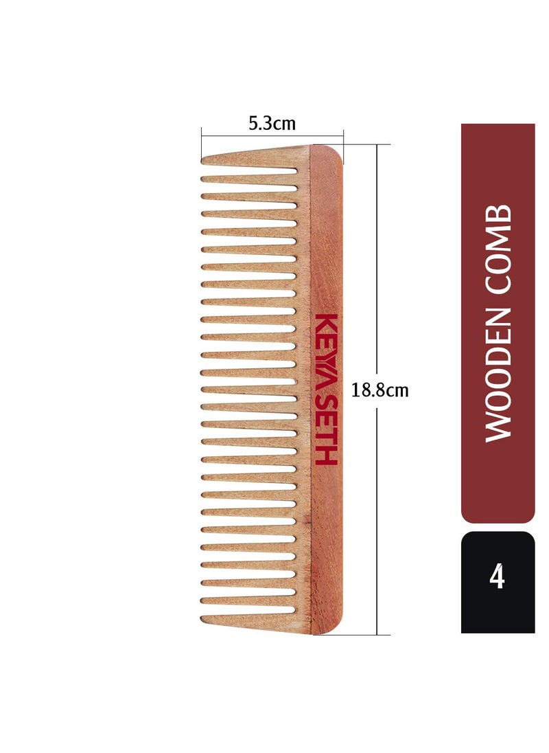 KEYA SETH AROMATHERAPY, DEVICE OF DROP Keya Seth Aromatherapy Neem Wooden Comb Wide Tooth for Hair Growth for Men  Women All Purpose Large Size Perfect Hair Setter  - Image 2