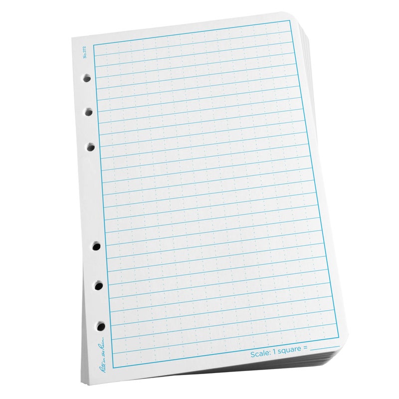 Rite In The Rain Weatherproof Loose Leaf Paper, 4.625" x 7", 32# White, Universal Pattern, 100 Sheet Pack (No. 372) - Image 1