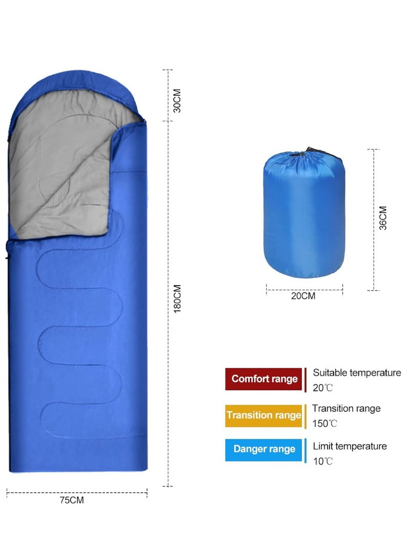 DIGI CORE Outdoor Camping Blanket Camping Sleeping Bag Foldable Lightweight Blanket And Warm Ideal For Outdoors, Travel, Stadium, Festivals And Beach Picnic Blanket Sleeping Blanket Water Resistant Blanket 180X75CM And 30CM Head Space Blue - Image 2