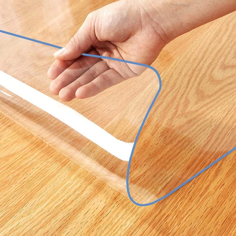 WingCanto 36X60 Inch Clear Desk Pad Mat Plastic Table Protector Thick PVC Tablecloth Cover Mat Pad Transparent Vinyl Tablecloth Protector Waterproof for Kitchen Table Writing Desk Tabletop
