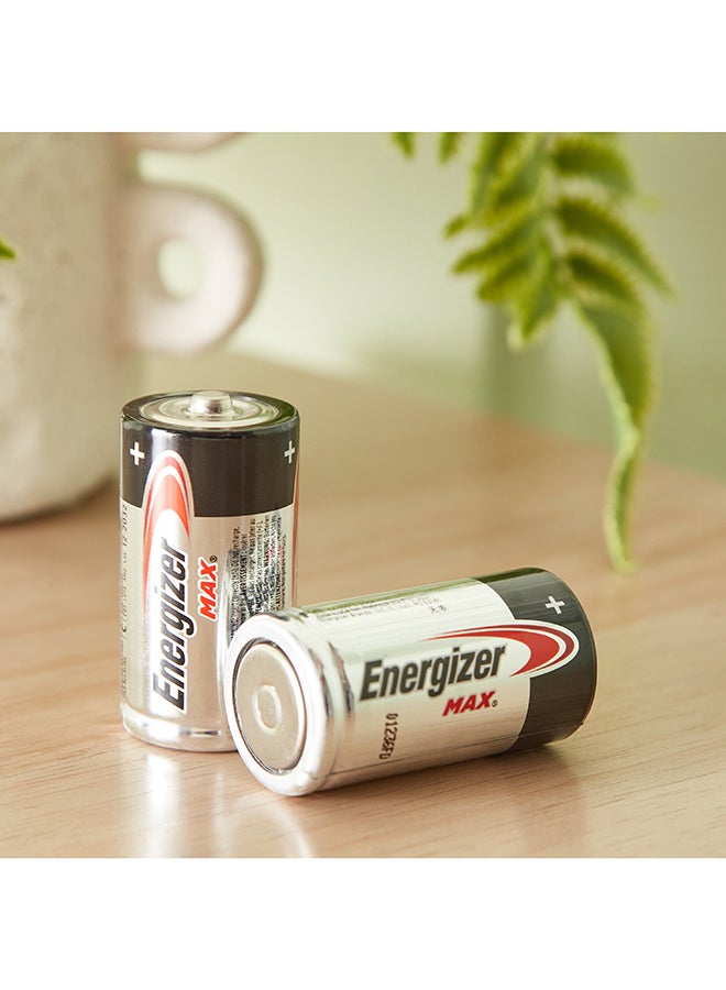 Energizer مجموعة بطاريات قلوية من نوع C من MAX مكونة من قطعتين 2.5 × 11 × 9.5 سم - Image 2