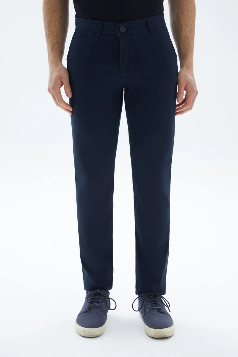 Wecre8 Navy Blue Chinos Slim Trousers By WECRE8