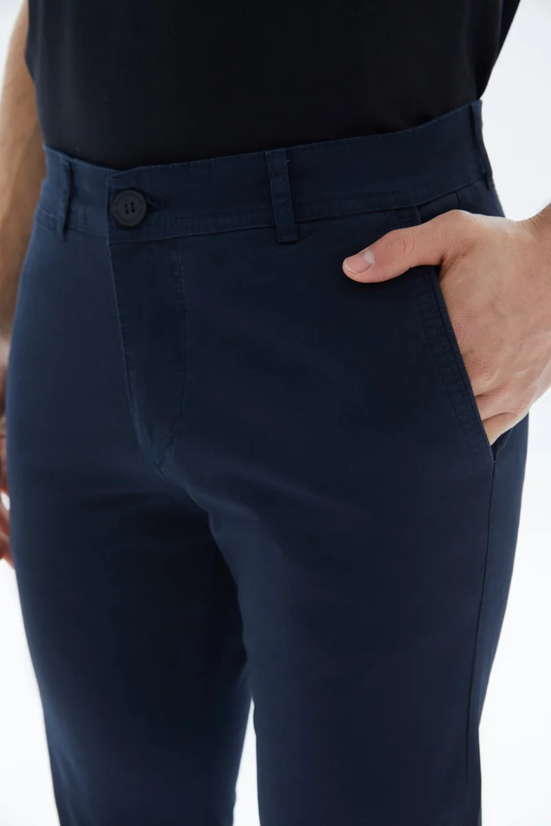 Wecre8 Navy Blue Chinos Slim Trousers By WECRE8