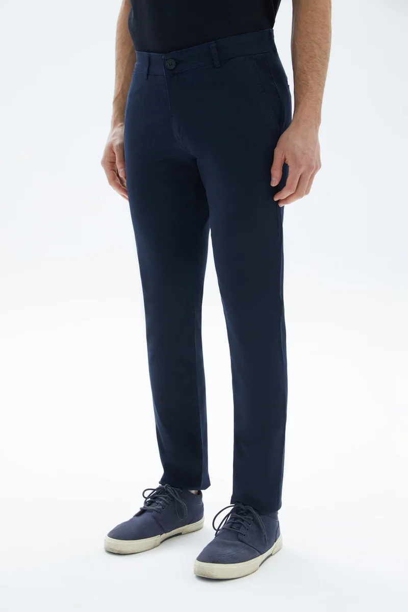 Wecre8 Navy Blue Chinos Slim Trousers By WECRE8
