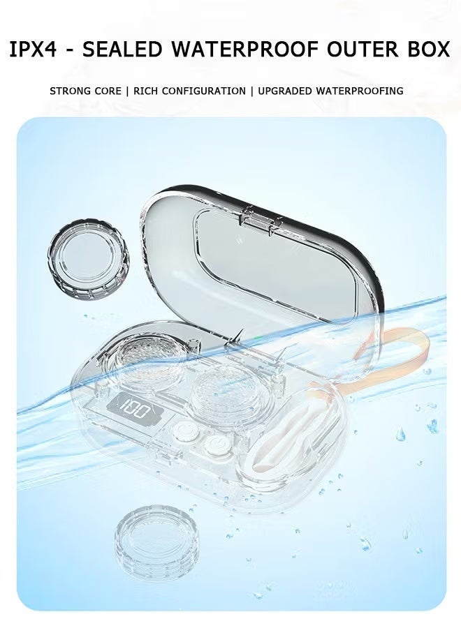 Ultrasonic Contact Lens Cleaner Machine - with Timer Display - Portable - 360 Degree Cleaning - Four Levels Timing Selection - Fit  Contact Lenses/OK Lens - With lanyard (Beige) - Image 4