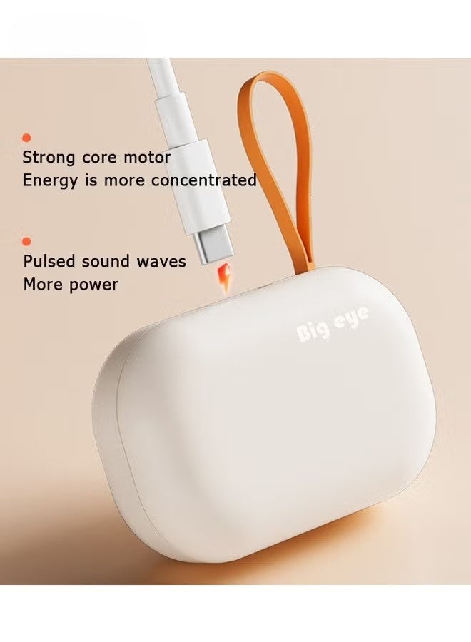 Ultrasonic Contact Lens Cleaner Machine - with Timer Display - Portable - 360 Degree Cleaning - Four Levels Timing Selection - Fit  Contact Lenses/OK Lens - With lanyard (Beige) - Image 3