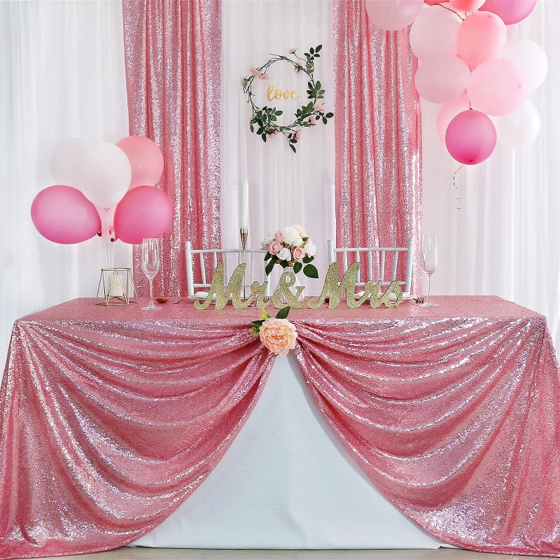 B.Cool B-COOL Sequin Tablecloth 50x80 Inch Sparkly Table Cloth Hot Pink Sequin Table Cloth Overlays for Party Decoration Christmas Wedding Dinner Linen - Image 4