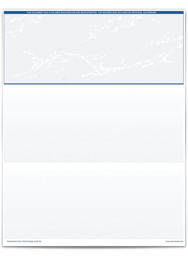 VersaCheck Secure Checks 500 Blank Business Voucher Checks Blue Prestige S 500 Sheets Form 1000 Check On Top  - Image 2