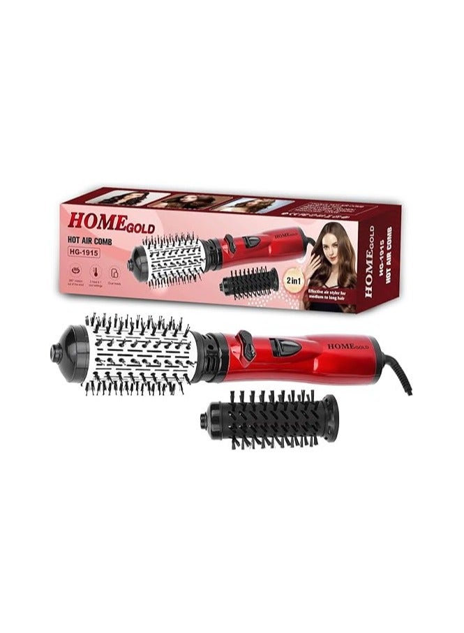 هوم جولد فرشاة  فرد الشعر 2*1 ومجفف الشعر لسهولة فرد وتوزيع الهواء الساخن متعدد الوظائف HG-1915