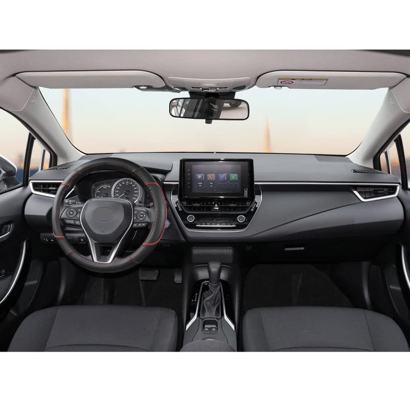 GIANT PANDA Steering Wheel Cover for Toyota, Auto Car Steering Wheel Cover for Toyota Highlander 4Runner Tacoma Corolla Camry - Black+Red Trim - Image 3