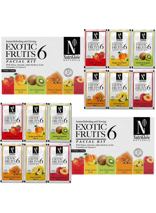 NUTRIGLOW طقم الوجه بالفواكه الغريبة من نوتري جلو الطبيعي مع العسل وفيتامين E لإشراقة متألقة، عبوة من 2 (60 جرام لكل منهما) - Image 1