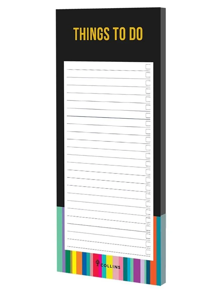 كولينز Collins Edge Rainbow Slim Magnetic to Do List Pad, Black, ED1STD.99