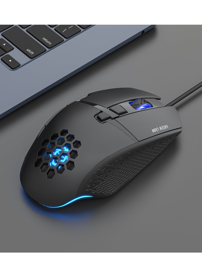 G250 Gaming Mouse with 7200 DPI Resolution and 8 Programmable Buttons / Colorful Ambient Lights / Powerful Fire Button / Ergonomic Design - Black