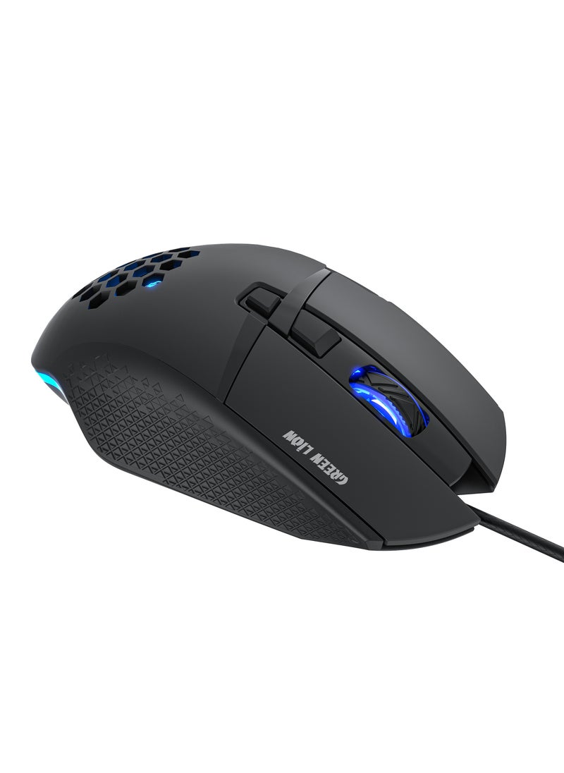 G250 Gaming Mouse with 7200 DPI Resolution and 8 Programmable Buttons / Colorful Ambient Lights / Powerful Fire Button / Ergonomic Design - Black