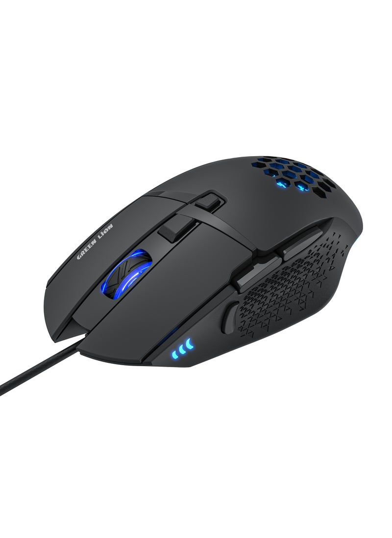 G250 Gaming Mouse with 7200 DPI Resolution and 8 Programmable Buttons / Colorful Ambient Lights / Powerful Fire Button / Ergonomic Design - Black