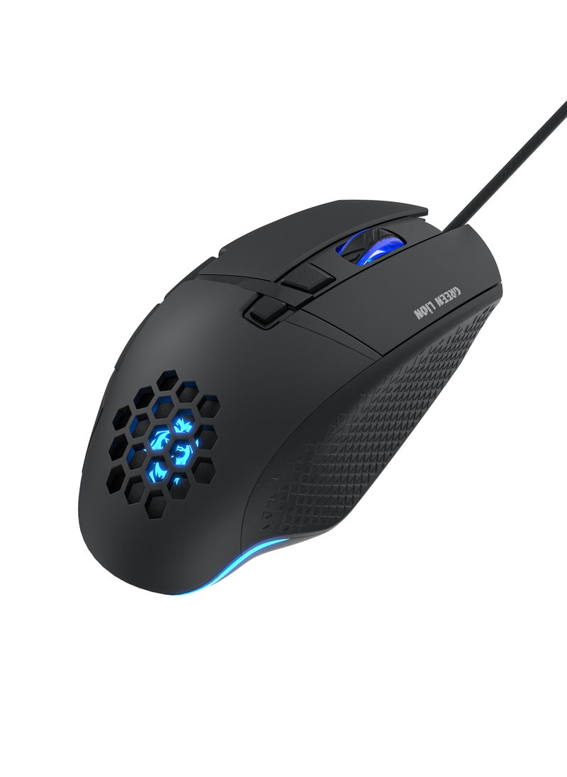 G250 Gaming Mouse with 7200 DPI Resolution and 8 Programmable Buttons / Colorful Ambient Lights / Powerful Fire Button / Ergonomic Design - Black